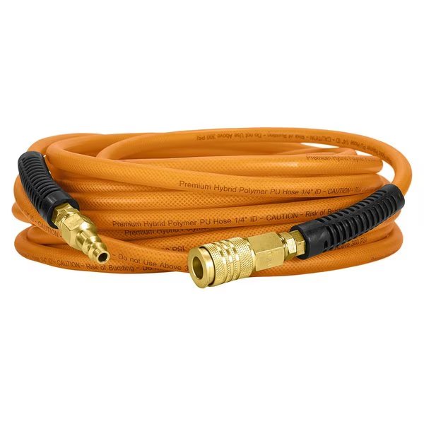 PPH100WF 1/4" x 100' PU Hybrid Air Hose with 1/4" NPT Fittings, Freeman, Mfr#: PPH100WF