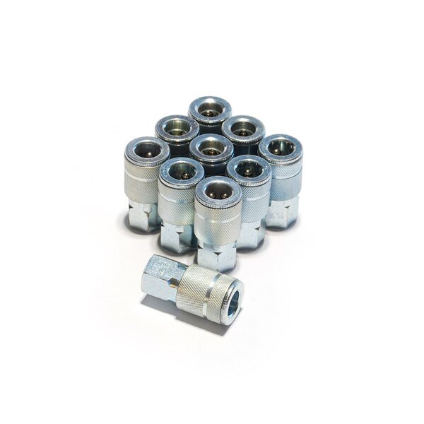Automotive Coupler 1/4" x 1/4" Female NPT 10PCS, Primefit, Mfr#: TC1414FS-B10-P