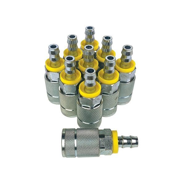 T/Automotive Coupler Steel 3/8-in. x 3/8-in. Push On Barb, 10PK, Primefit, Mfr#: TC3838PS-B10-P
