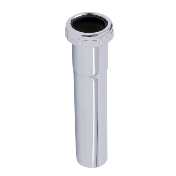 Slip Joint Extension Tube for Tubular Drain Applications, 17GA Chrome Plated Brass 1-1/2"x12", Everflow, Mfr#: 52412