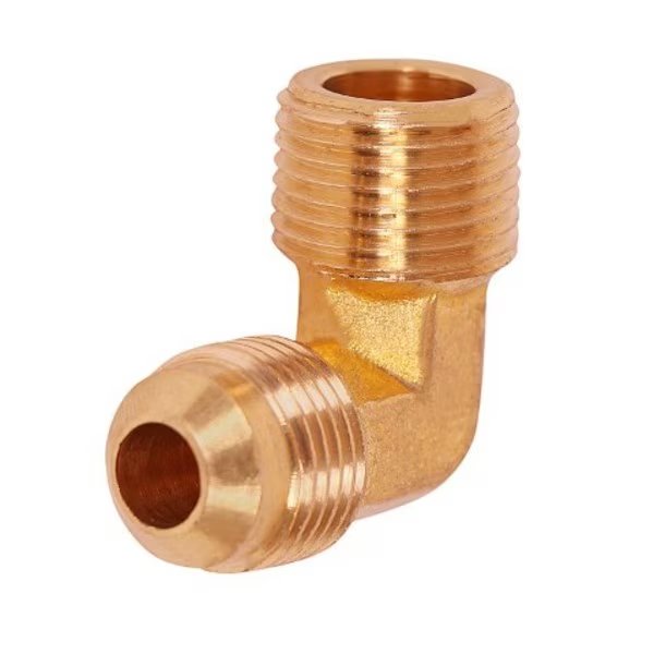 1/2" Flare x MIP 90° Elbow Pipe Fitting; Brass, Everflow, Mfr#: F49-12