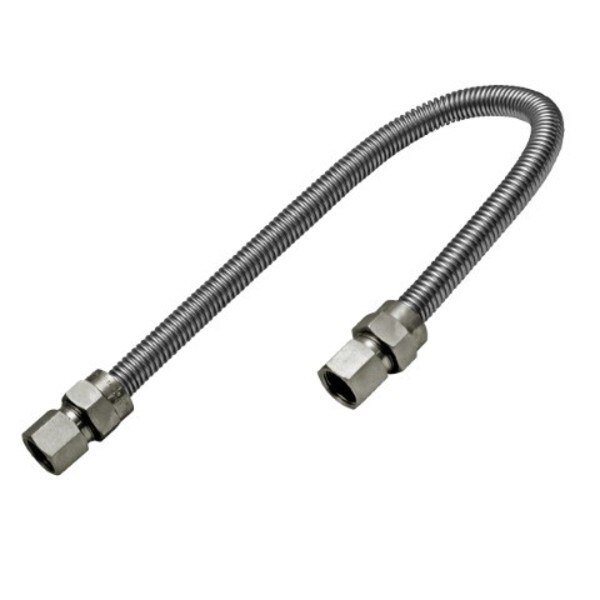 Gas Line Hose 5/8'' O.D. x 30'' Length with 1/2" FIP Fittings, Stainless Steel Flexible Connector, Flextron, Mfr#: FTGC-SS12-30B
