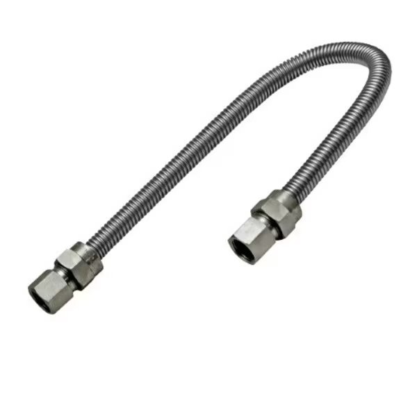 Gas Line Hose 5/8'' O.D. x 36'' Length with 1/2" FIP Fittings, Stainless Steel Flexible Connector, Flextron, Mfr#: FTGC-SS12-36B