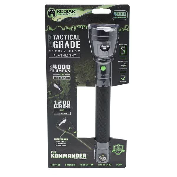 Kommander 4000 Lumen Tactical Flashlight, Kodiak, Mfr#: K-KOMMANDER-4/8