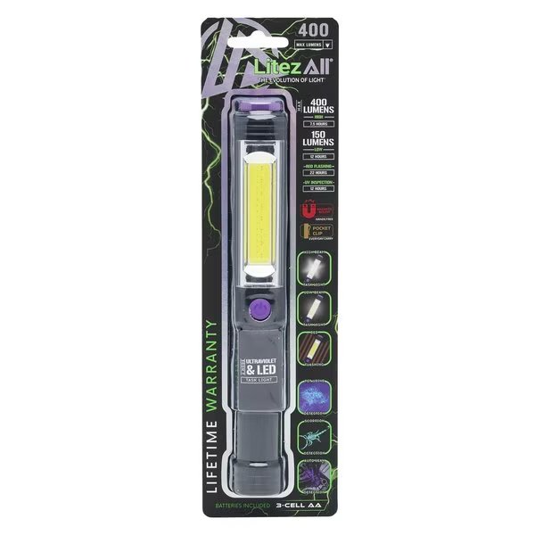 Task Light with UV Flashlight, Litezall, Mfr#: LA-TSKUV-8