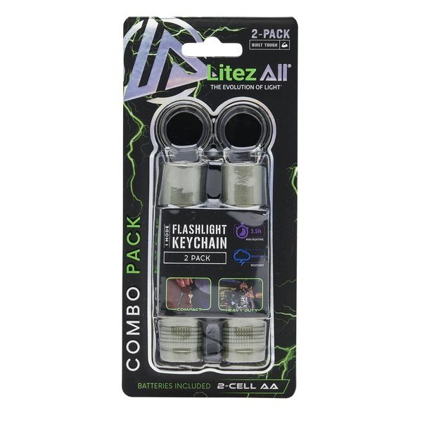Flashlight Keychain, 2PK, Litezall, Mfr#: LA-KEYx2-12/48