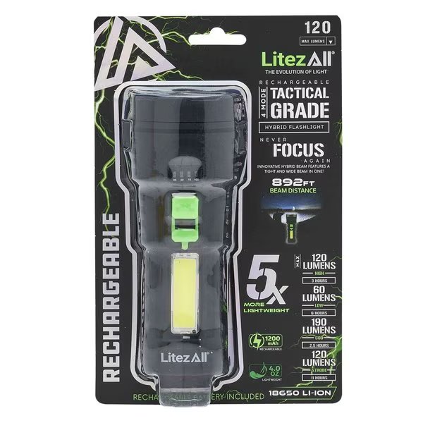 Rechargeable Ultac OG Soft Touch Flashlight, Litezall, Mfr#: LA-ULTACOG-4/16