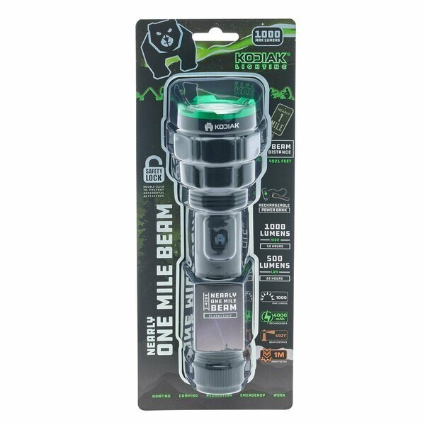 Tactical Flashlight, 1 Mile Beam, Kodiak, Mfr#: K-N1MILE-6