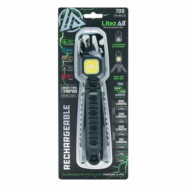 Tripod Work Light with Driver Bits, Litezall, Mfr#: LA-TRIPODWRKBITS-4/16