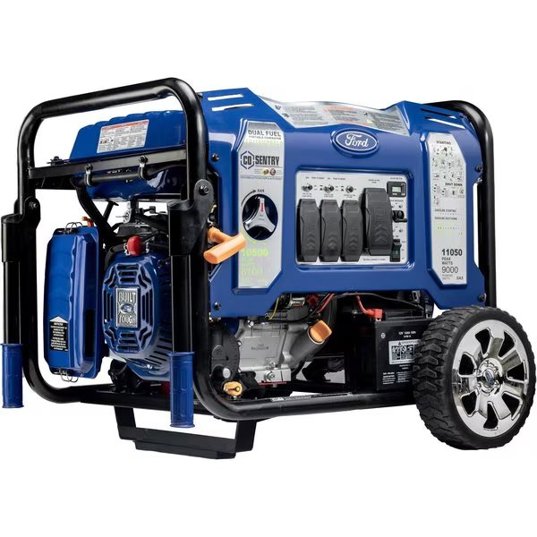 Portable Generator, Gasoline/Liquid Propane, 9,000 W/8,100 W Rated, 11,050 W/10,500 W Surge, Ford, Mfr#: FG11050PBECO