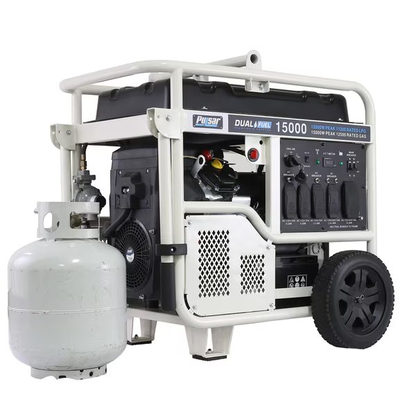 Portable Generator, Gasoline/Liquid Propane, 12,000 W/11,000 W Rated, 15,000 W/13,500 W Surge, 100 A, Pulsar, Mfr#: PG15KVTWB
