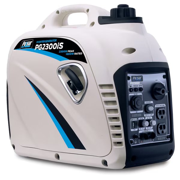 Portable Generator, Gasoline, 1,800 W Rated, 2,300 W Surge, Recoil Start, 120V AC, 13.3 A, Pulsar, Mfr#: PG2300iS