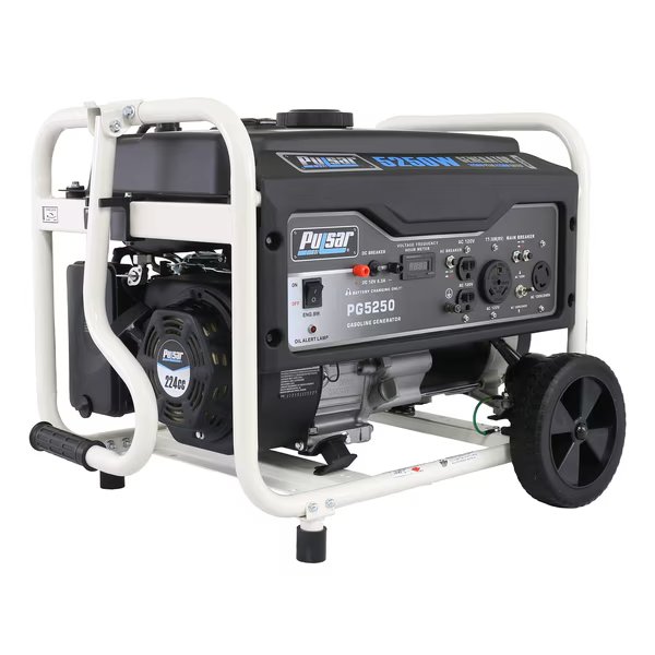 Portable Generator, Gasoline, 4,250 W Rated, 5,250 W Surge, Electric Start, 120/240V AC, 35.4 A, Pulsar, Mfr#: PG5250