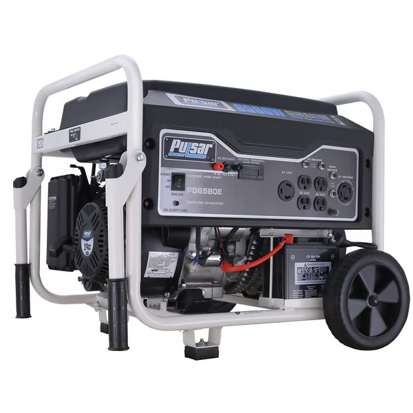 Portable Generator, Gasoline, 5,500 W Rated, 6,580 W Surge, Electric, Recoil Start, 120/240V AC, Pulsar, Mfr#: PG6580E