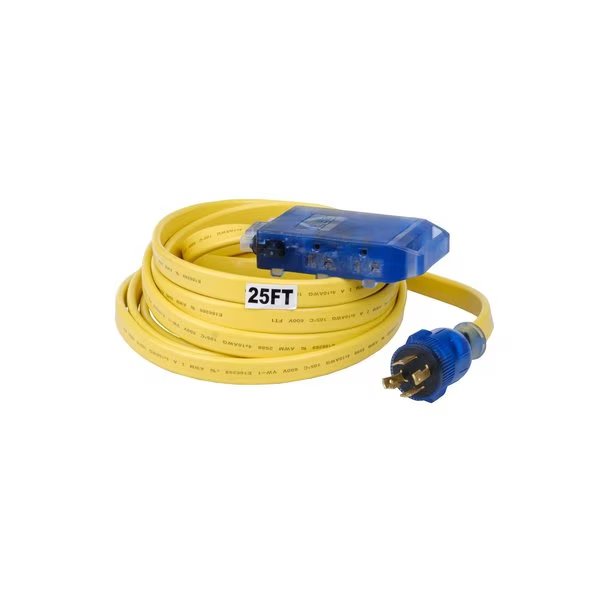 25' 30A 125/250V Flat Generator Extension Cord, Pulsar, Mfr#: PGA424