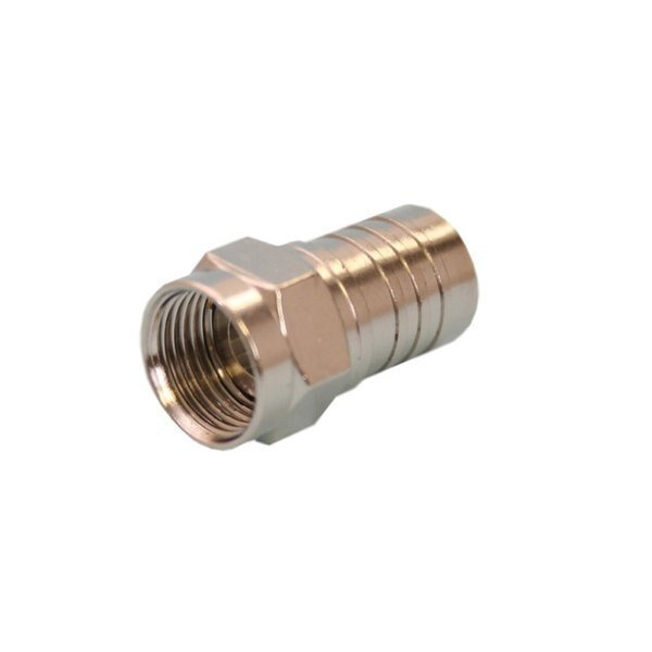 F (Male) Connectors, 75 Ohm - Crimp-On W/ 1/2'' Ring, Rg-6 Quad, Quest Technology International, Mfr#: CFC-7125