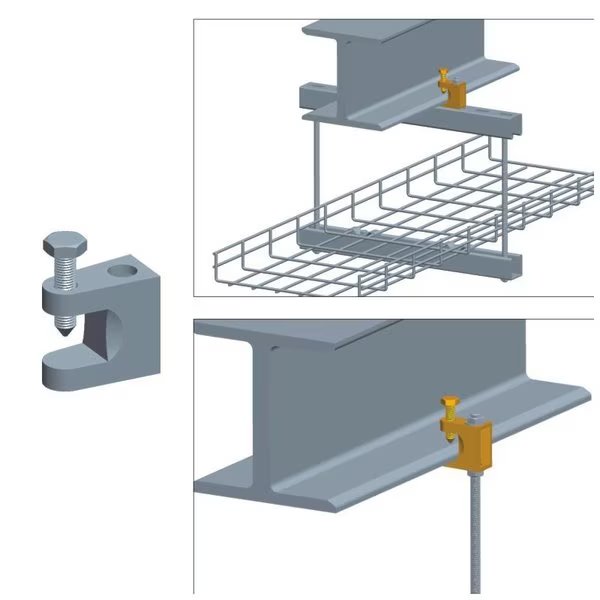 Cable Tray I-Beam Mounting Clip, Zinc, Quest Manufacturing, Mfr#: CT0016-03