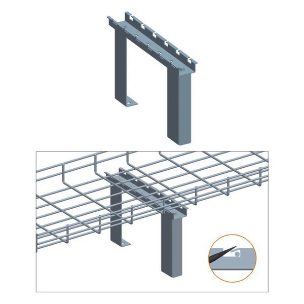 Cable Tray Cabinet Top Stand, 4", Zinc, Quest Mfg, Mfr#: CT0017-04-03