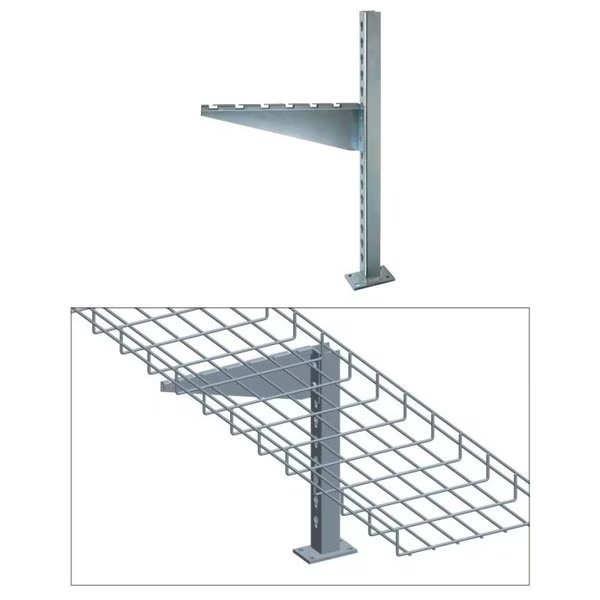 Cable Tray Flag Type Floor Stand, 8", Zinc, Quest Mfg, Mfr#: CT0029-08-03