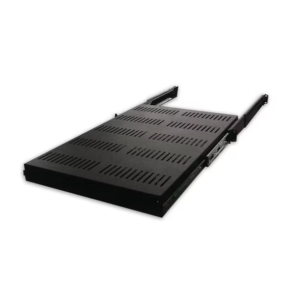 Single-Sided Slide-Out Vented Shelf with Adjustable Rails, 19" x 26"-37D, Black, Quest Mfg, Mfr#: ES0119-0123