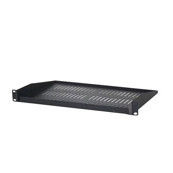 Single-Sided Vented Cantilever Shelf, 1U, 19" x 7"D, Black, Quest Mfg, Mfr#: ES0219-0107