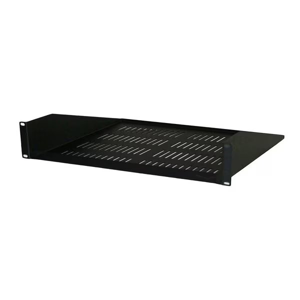 Single-Sided Vented Cantilever Shelf, 1U, 19" x 10.5"D, Black, Quest Mfg, Mfr#: ES0219-0210