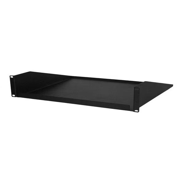 Single-Sided Non-Vented Cantilever Shelf, 1U, 19" x 10.5"D, Black, Quest Mfg, Mfr#: ES0319-0210