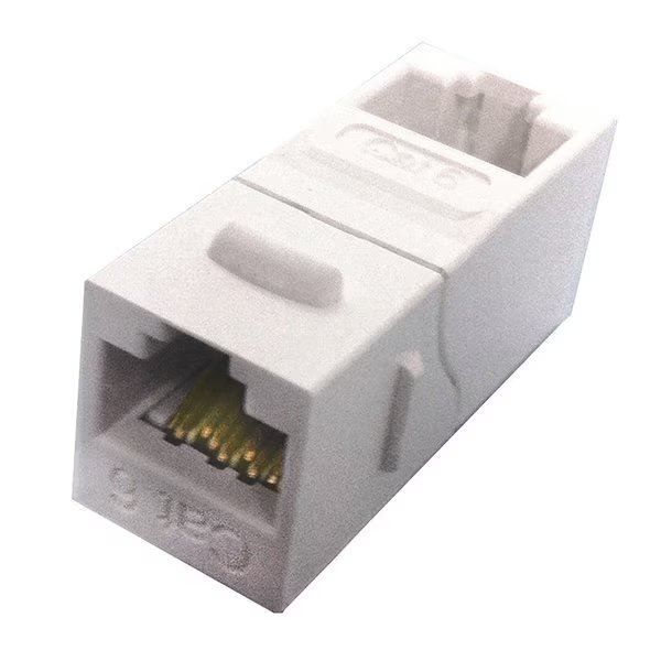 Cat6 Inline Coupler, Rj45, 8P8C - 90 Degree White, Quest Technology International, Mfr#: NKJ-6018