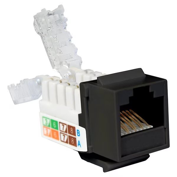 Cat6 Tooless Keystone Jack, 8P8C - Black, Quest Technology International, Mfr#: NKJ-6401