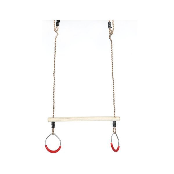 Kids Trapeze Swing Bar with Rings with Hanging Ropes, Playberg, Mfr#: QI003372
