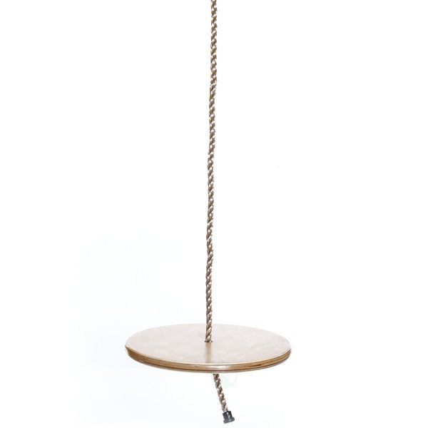 Wooden Round Disc Plate Swing Seat With Hanging Rope, Playberg, Mfr#: QI003374