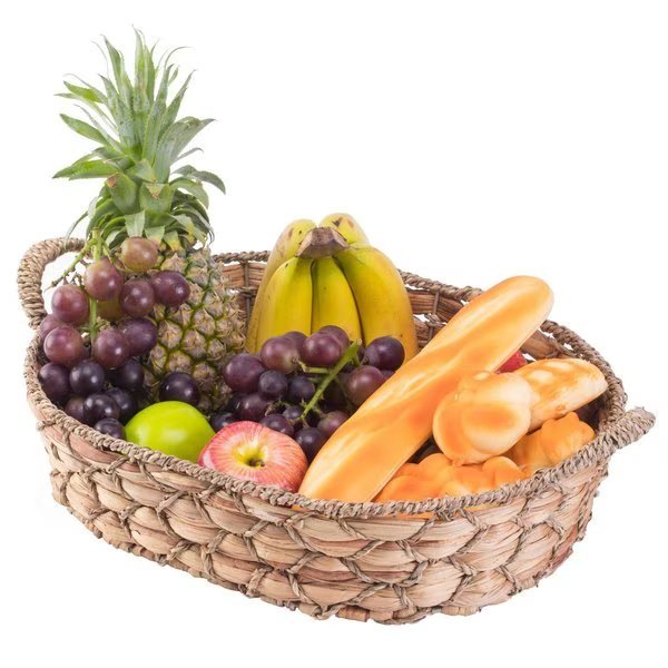 Seagrass Fruit Bread Basket Tray with Handles, Large, Vintiquewise, Mfr#: QI003546.L
