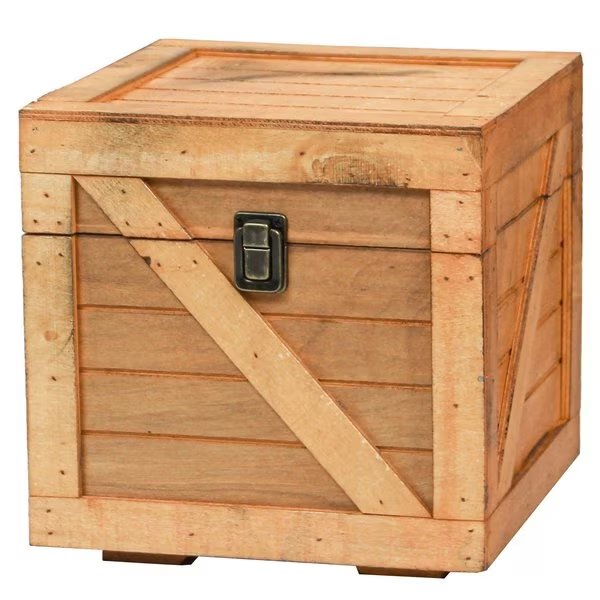 Stackable Wooden Cargo Crate Style Storage Chest, Light Brown, Vintiquewise, Mfr#: QI003613.LB