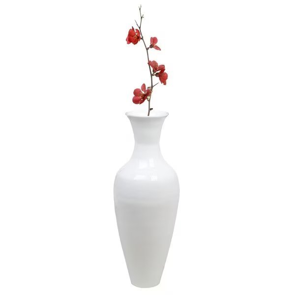 Tall Floor Vase, 37 Inch White Bamboo Vase, Modern Vase Large Flower Holder, Vase for Home Decor, Uniquewise, Mfr#: QI003713