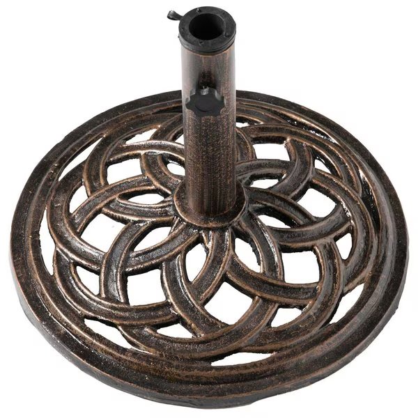 Outdoor Patio Cast Iron Umbrella Base Holder Stand 20 Lb. Round, Gardenised, Mfr#: QI003815