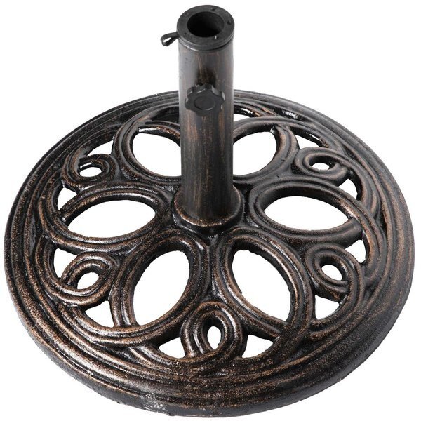 Decorative Cast Iron Patio Umbrella Base, 24 lbs Round, Gardenised, Mfr#: QI003817
