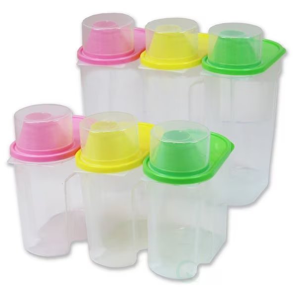BPA-Free Plastic Food Saver, Kitchen Food Cereal Storage Containers with Graduated Cap, PK 6, Basicwise, Mfr#: QI003216.6