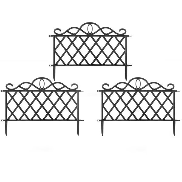Plastic Garden Edging Border Fence, Flower Bed Barrier, PK 3, Gardenised, Mfr#: QI004078