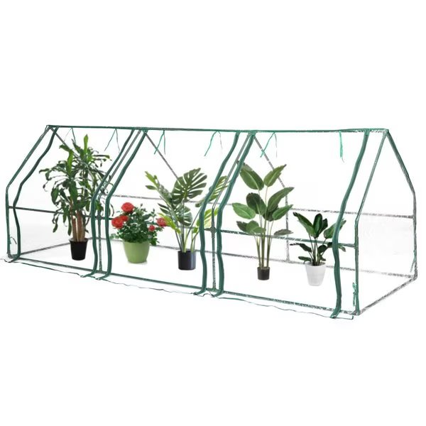 Green Outdoor Waterproof Portable Plant Greenhouse with 2 Clear Zippered Windows, Large, Gardenised, Mfr#: QI004029.L
