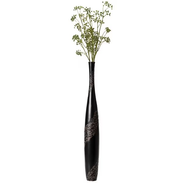 Contemporaray Bottle Shape Decorative Floor Vase, Brown with Cobbled Stone Pattern, 42 Inch, Uniquewise, Mfr#: QI004178.L