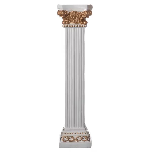 Fiberglass White Plinth Roman Column Ionic Piller Pedestal Vase Stand - Photography Props - 49 Inch, Uniquewise, Mfr#: QI004125-49