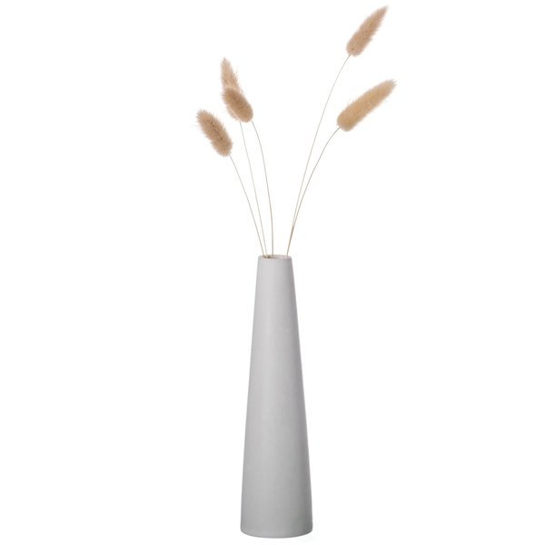 8 Inch Contemporary Ceramic Cone Shape Table Vase Modern Pastel Colored Flower Holder, White, Uniquewise, Mfr#: QI004359.WT
