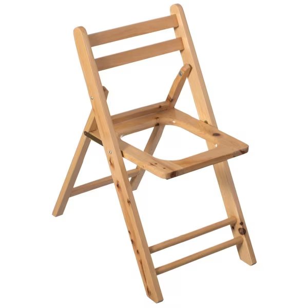 Wooden Folding Portable Toilet Seat for Camping and Hiking with Backrest, Playberg, Mfr#: QI004419