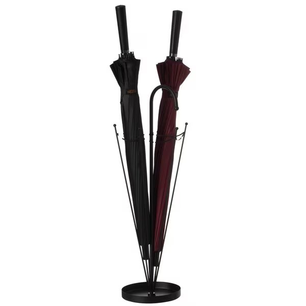 Black Umbrella Shaped Creative Umbrella Holder Stand for Indoor and Outdoor, Vintiquewise, Mfr#: QI004468