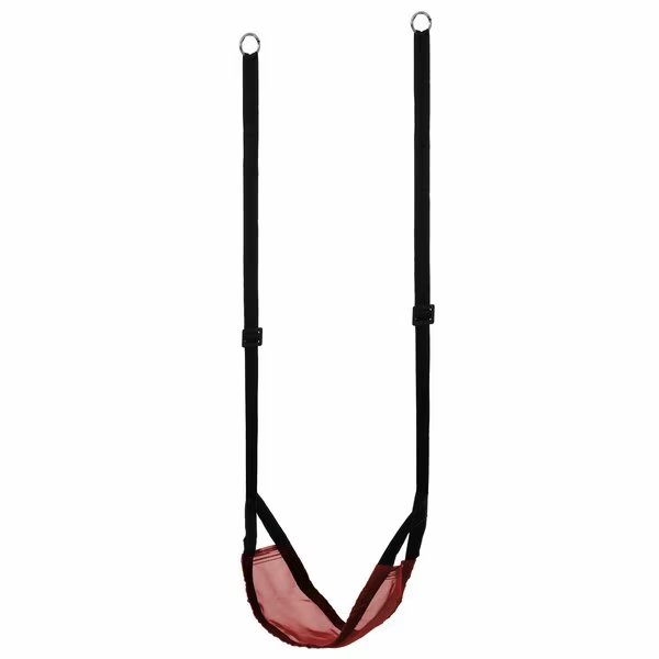 Patio Playground Kids Fun Hanging Mesh Fabric Tree Swing with Adjustable Strap, Red, Playberg, Mfr#: QI004560.RD