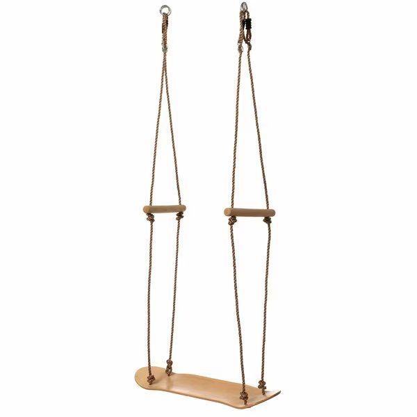 Wooden Outdoor Playground Kids Hanging Adjustable Stand Up Skateboard Swing, Tree Curved Swing Board, Playberg, Mfr#: QI004568
