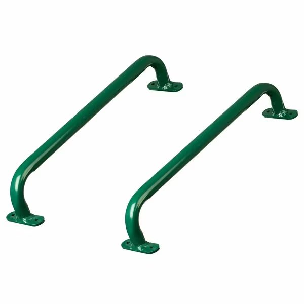 Green Metal Safety Grab Handles Set, Kids Outdoor Play House Hand Grip Bars, Playberg, Mfr#: QI004567.GN