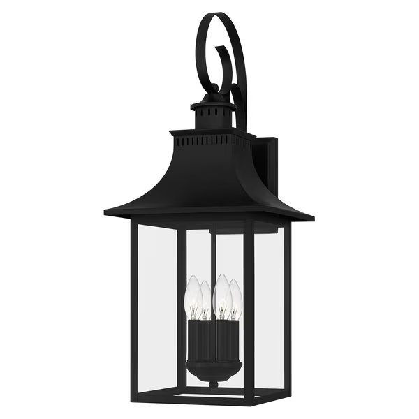 Chancellor 4-Light Mystic Black Outdoor Wall Lantern, Quoizel, Mfr#: CCR8412K