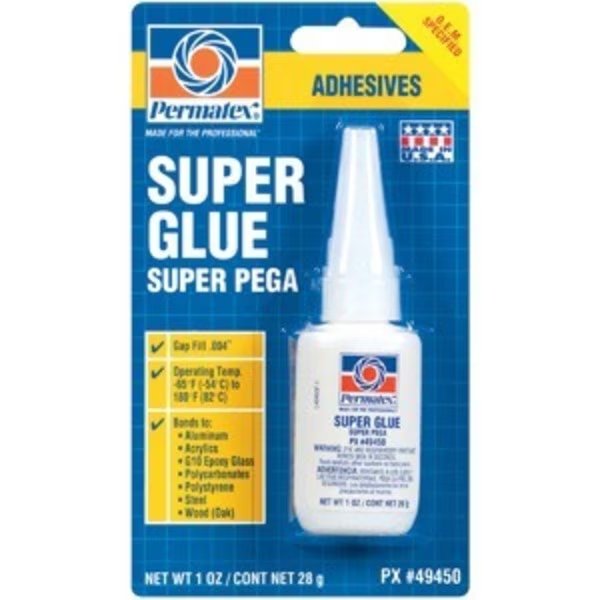 Permatex Automotive Super Glue 1 oz Bottle, Carded, Permatex, Mfr#: 49450