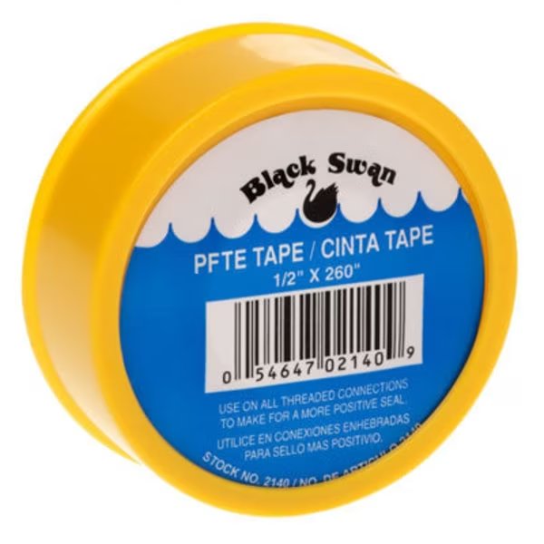 PTFE Tape - Yellow - Gas Line 1/2" x 260", Black Swan, Mfr#: 2140